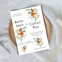 Convite de casamento em cascata Floral Romântica B