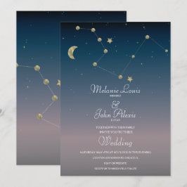 Convite de Casamento em Constellação Lunar com Fol