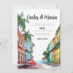 Convite de casamento em Cuba Havana destino casame
