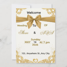 Convite de Casamento em Dourado Suave – Elegância 