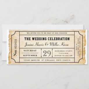 Convite de Casamento em Estilo Bilhete de Embarque