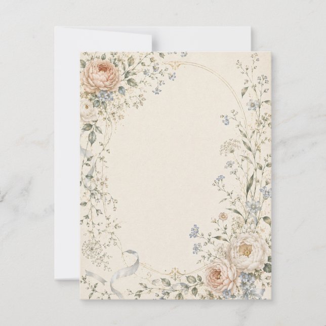 Convite de Casamento em Estilo Francês Elegante (Frente)