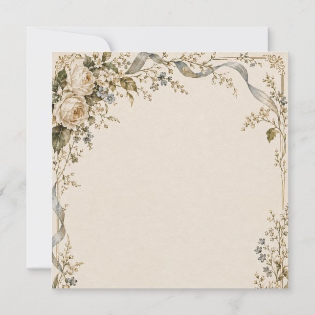 Convite de Casamento em Estilo Francês Elegante (Verso)