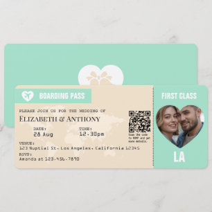 Convite de Casamento em Estilo Passagem de Embarqu