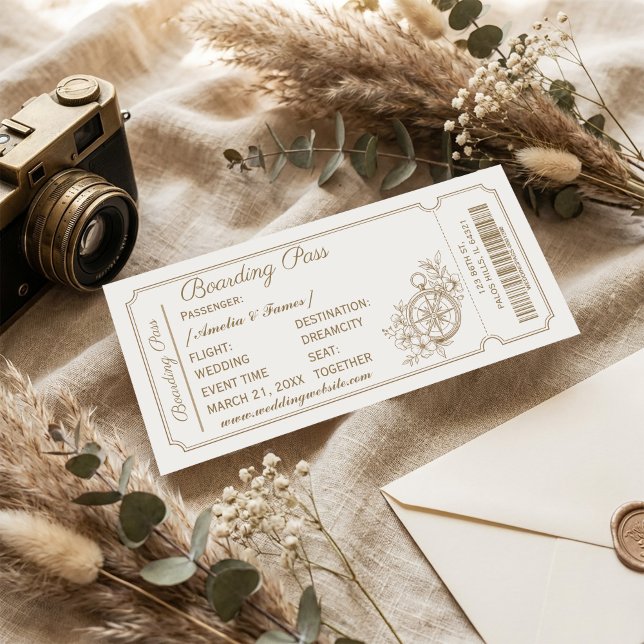 Convite de Casamento em Estilo Passagem de Embarqu (#WeddingInvitation
#BoardingPassWedding
#TravelWedding
#DestinationWedding
#VintageWedding
#WeddingI)