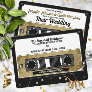Convite de Casamento em Fita Cassete Retro