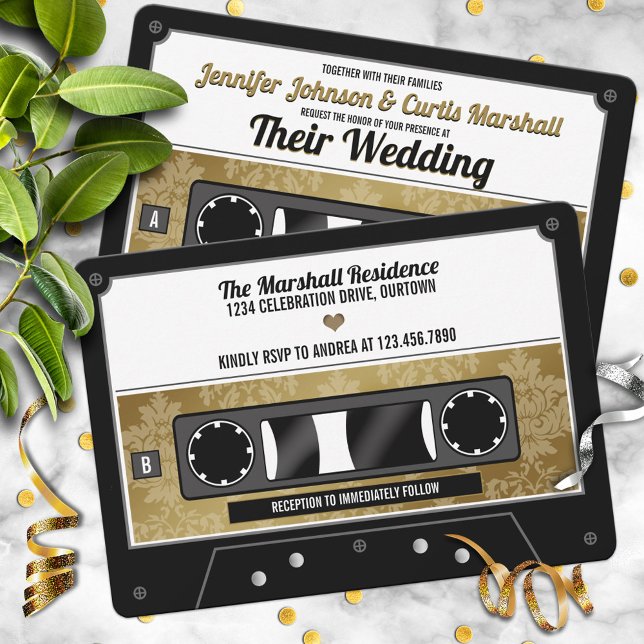 Convite de Casamento em Fita Cassete Retro (Criador carregado)