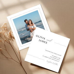 Convite de Casamento em Foto Quadrada Minimalista