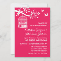Convite de casamento em gaiola de pássaro vintage 