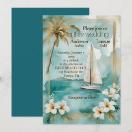 Convite de casamento em iate náutico