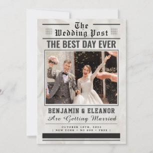 Convite de Casamento em Jornal Vintage Retrô