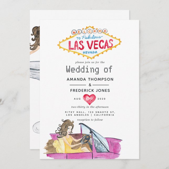 Convite De Casamento Em Las Vegas (Frente/Verso)