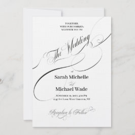 Convite de Casamento em Letra de Caligrafia Elegan