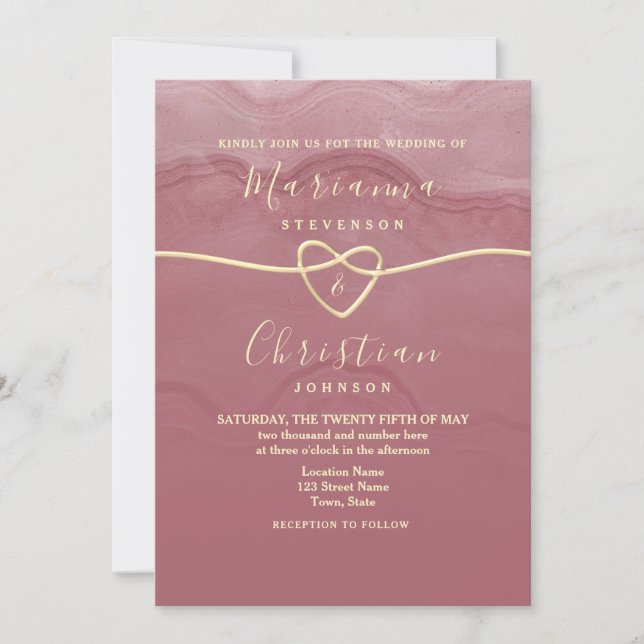 Convite de Casamento em Letra de Rose Poenta (Frente)