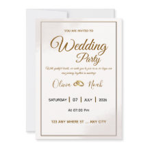 Convite de Casamento em Letra Dourada Elegante