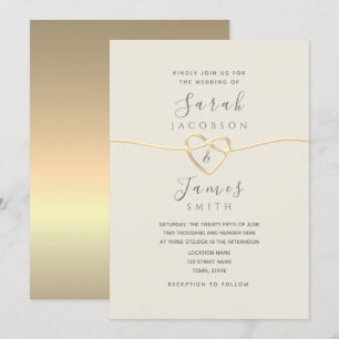 Convite de Casamento em Letra Dourada Minimalista