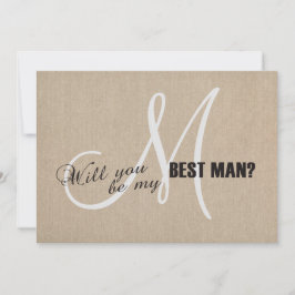 Convite de Casamento em Lona de Linho Rústico para