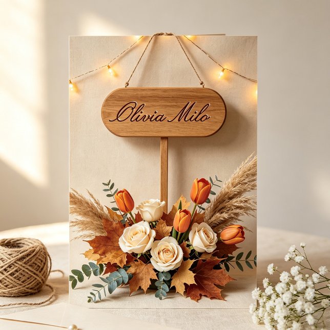 Convite de Casamento em Madeira de Celeiro Rústico (Criador carregado)