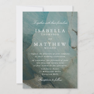 Convite de Casamento em Mármore Esmeralda Elegante