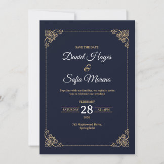 Convite de Casamento em Ouro de Luxo Personalizado