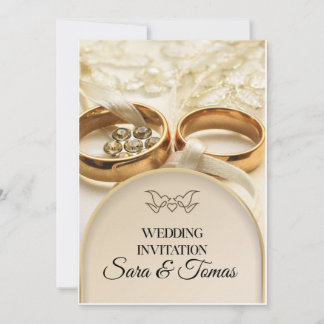 Convite de Casamento em Ouro Elegante – Clássico R