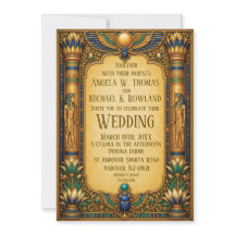Convite de casamento em ouro elegante do Antigo Eg