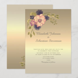 Convite de Casamento em Ouro Falso