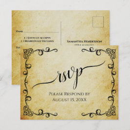 Convite de Casamento em Pergaminho Vintage com Cal
