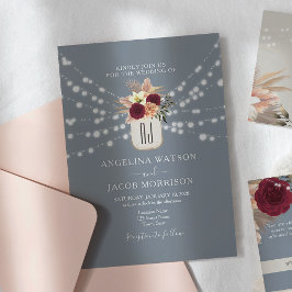 Convite de Casamento em Pote de Pedra Azul Empoeir