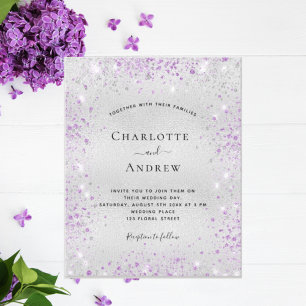 Convite de casamento em prata orçamento QR RSVP ro