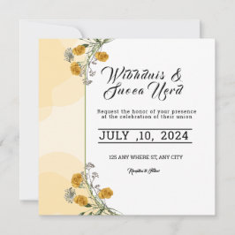 Convite de casamento em quadrado para cartão de da