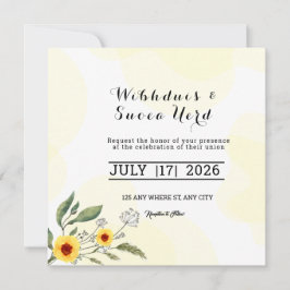 Convite de casamento em quadrado para cartão de da