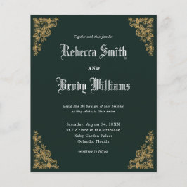 Convite de Casamento em Renda Emerald Vintage Econ