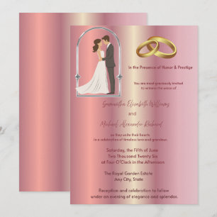 Convite de Casamento em Rose Gold – De Luxo Metáli