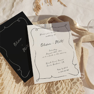 Convite de Casamento em Script Caprichoso Francês 