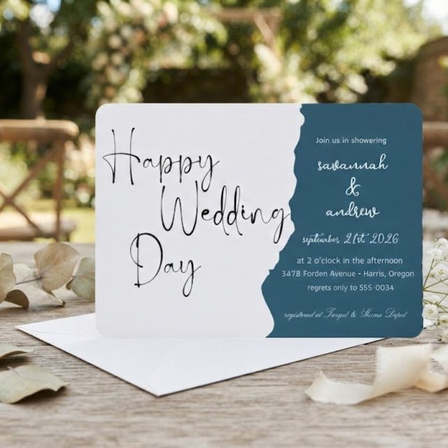 Convite de casamento em Script Clássico Elegante (Criador carregado)
