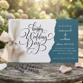 Convite de casamento em Script Clássico Elegante