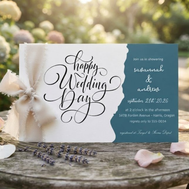 Convite de casamento em Script Clássico Elegante (Criador carregado)