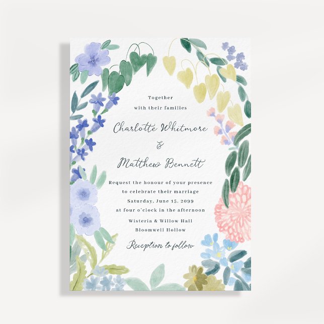 Convite de Casamento em Script Floral Caprichoso (Criador carregado)