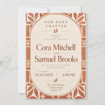 Convite de Casamento em Terracota Art Déco