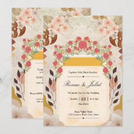 Convite de Casamento em Terracota Rústico Boho