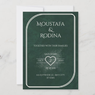 Convite de Casamento em Veludo Verde Esmeralda