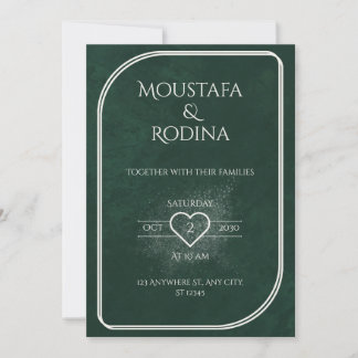 Convite de Casamento em Veludo Verde Esmeralda