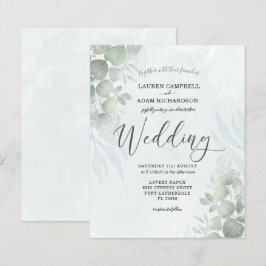 Convite de Casamento em Verde Sage Eucalipto Orçam