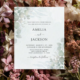 Convite de Casamento em Verde Sage Eucalipto Orçam