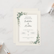 Convite de Casamento em Verde Salvia Eucalipto