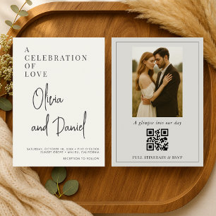Convite de Casamento em Verde Salvia Minimalista c