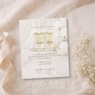 Convite de casamento em vidro de champanhe com dra
