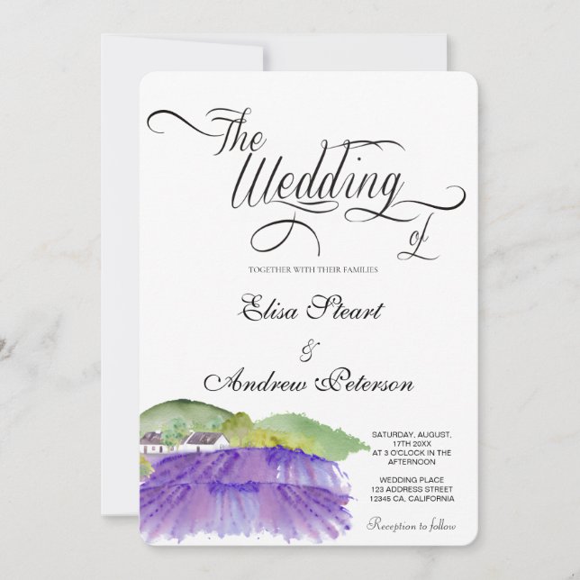 Convite de casamento em vinhedo toscano (Frente)