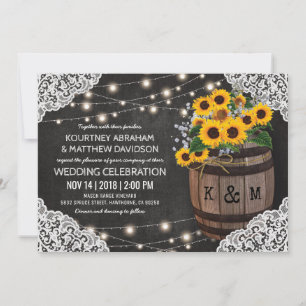 Convite de Casamento em Vinícola Rústica   Luzes d